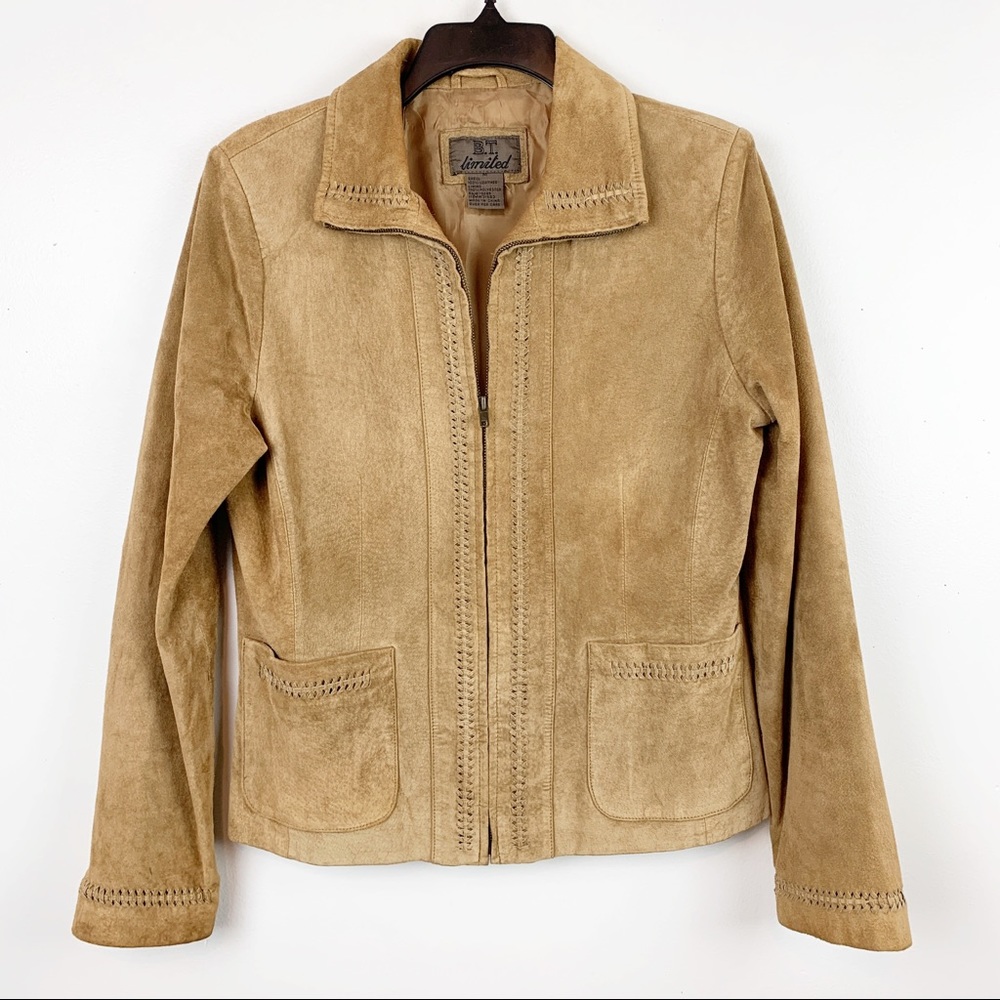 BT LIMITED SUEDE LEATHER JACKET SZ MEDIUM WEAVE